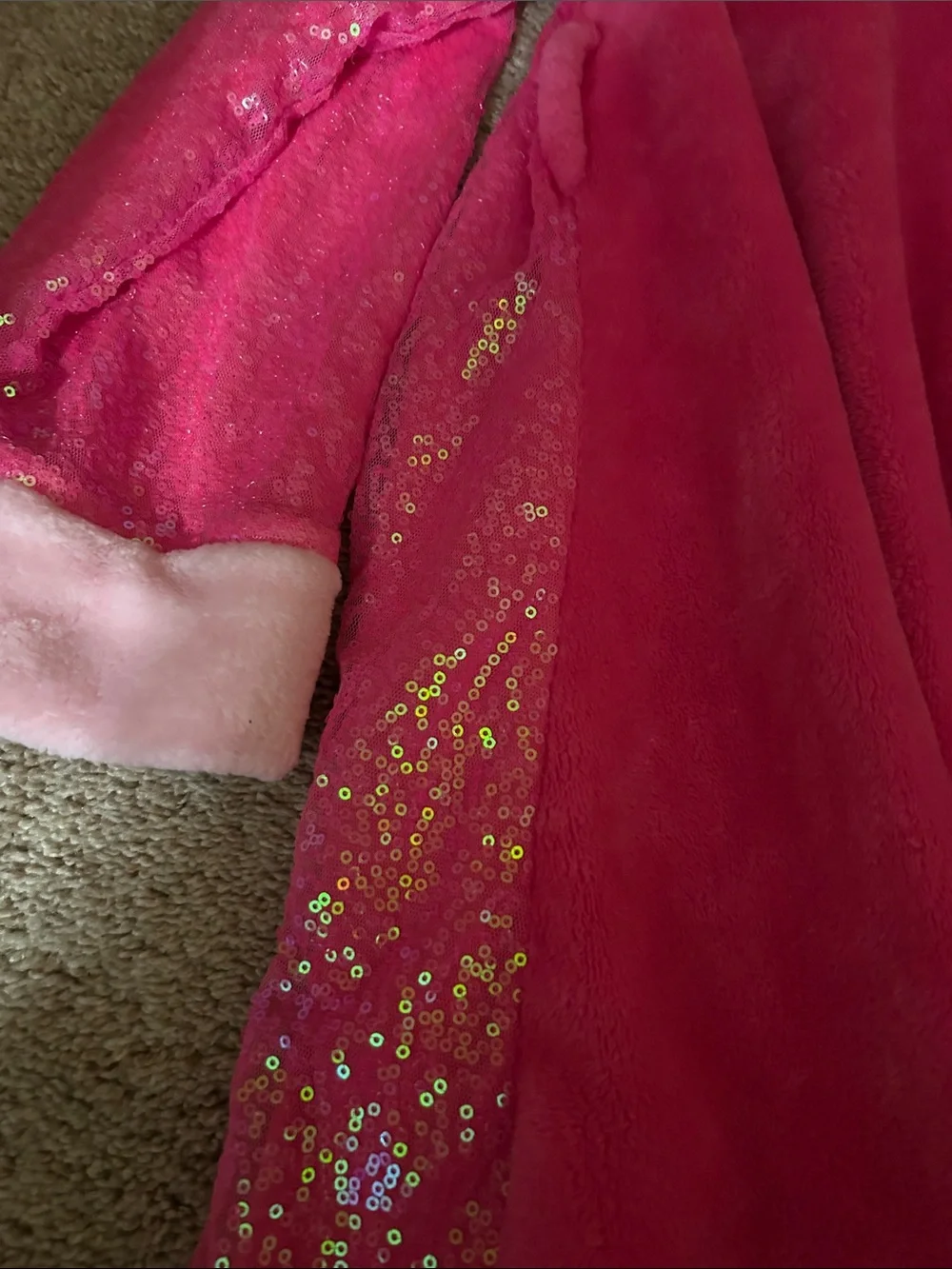 JoJo Siwa Bright Hot Pink Sequin Sleeve Plush Pajama Robe